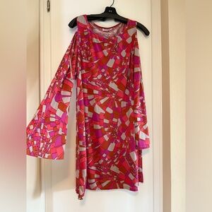 Trina Turk Pink and Orange Geometric Dress